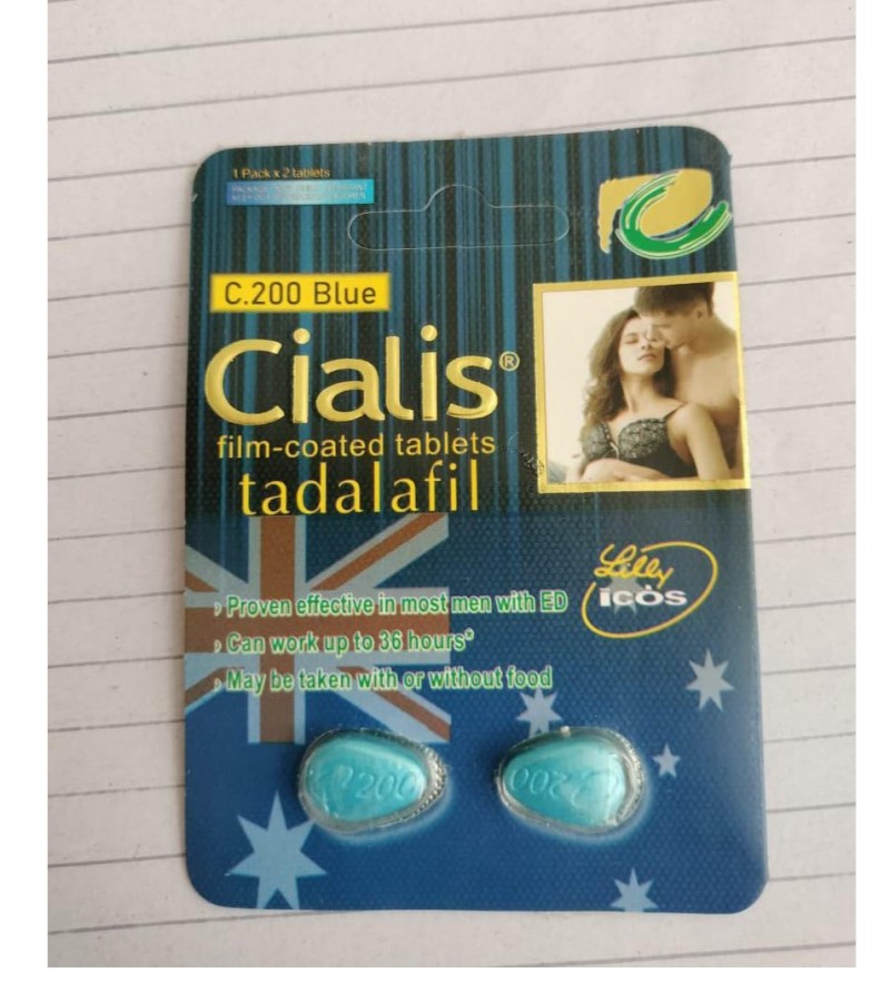 Original  Cialis C200 Blue 2 Tablets Made In UK A+ Premium Quality Tablets