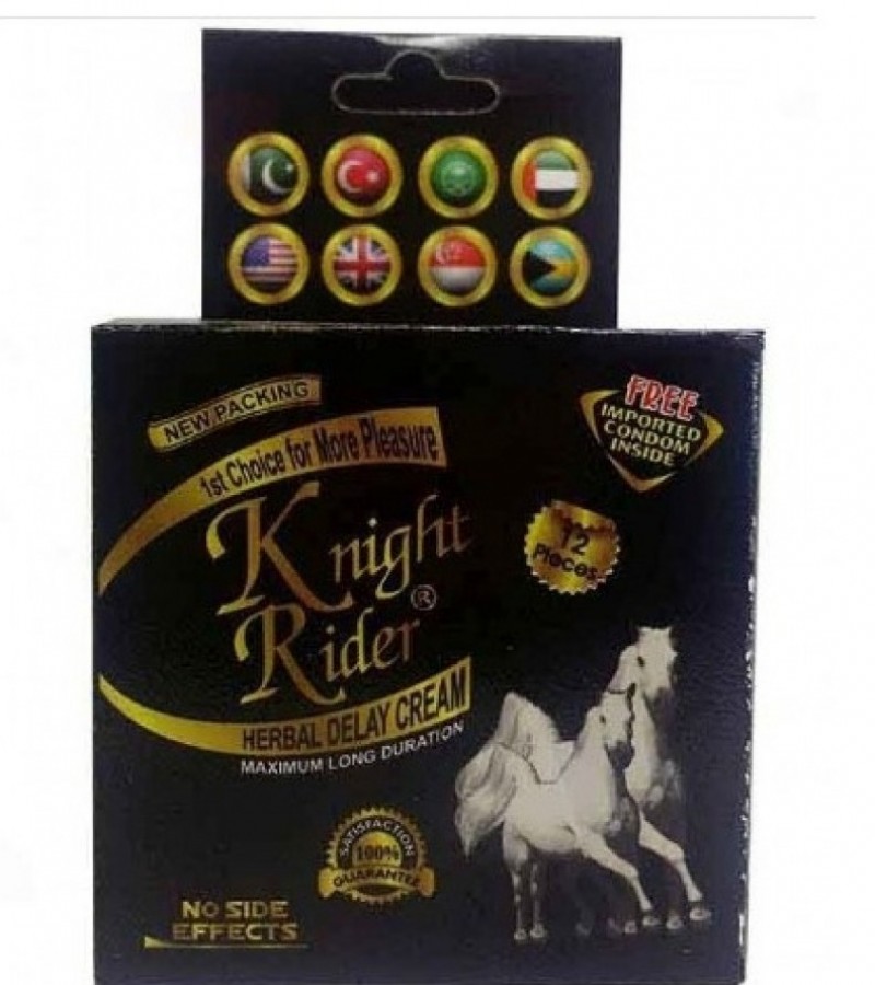 Complete Box Of 12 Pcs Knight Rider Cream+Condoms