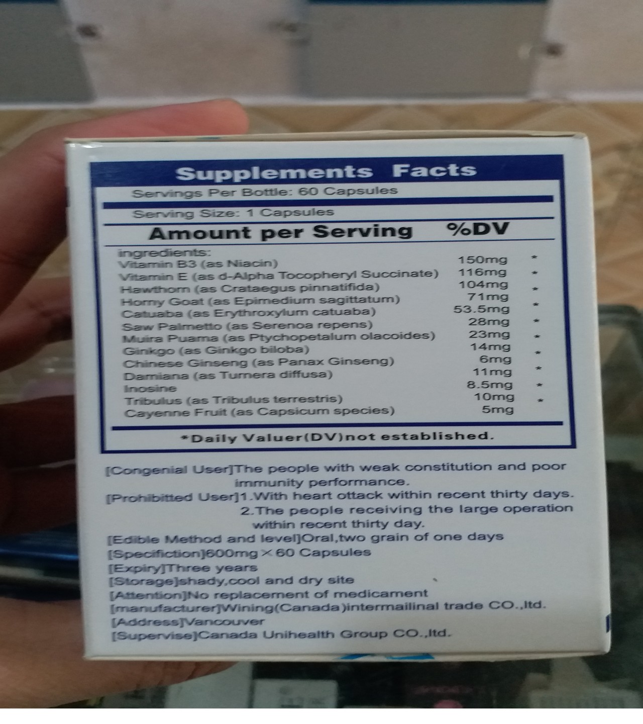A+ Premium Quality Vimax Dietary Supplement For Mens 60 Capsules