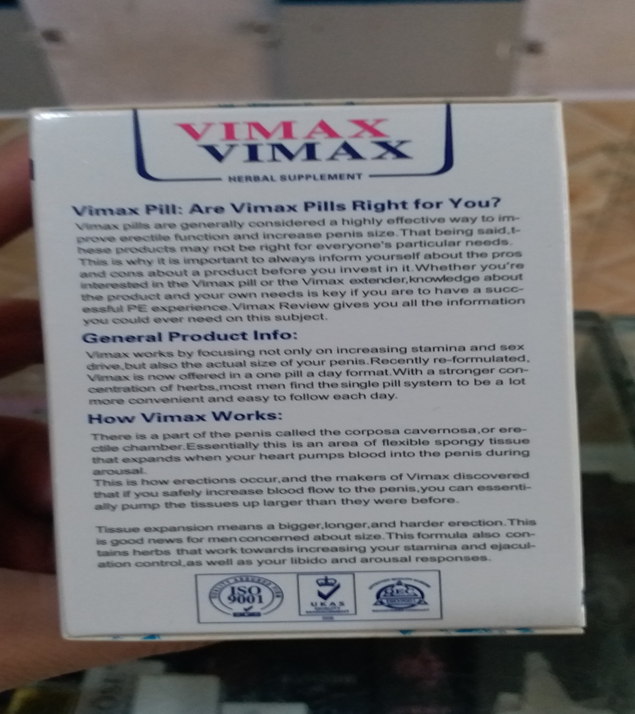 A+ Premium Quality Vimax Dietary Supplement For Mens 60 Capsules