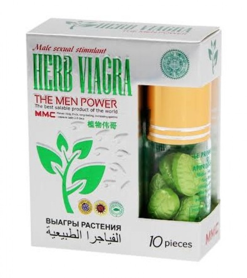 Original Herb Viagra Mens Sex Enhancement 10 Tablets Jar
